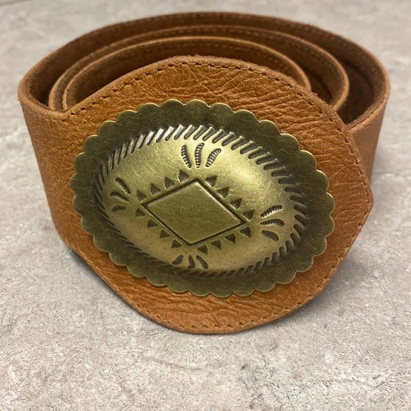 JJ Winters Western Leather Belt Brass O Rings Fringe Brown Small Handcrafted USA O Ring Leather Belt Brass - Etsy main image 3